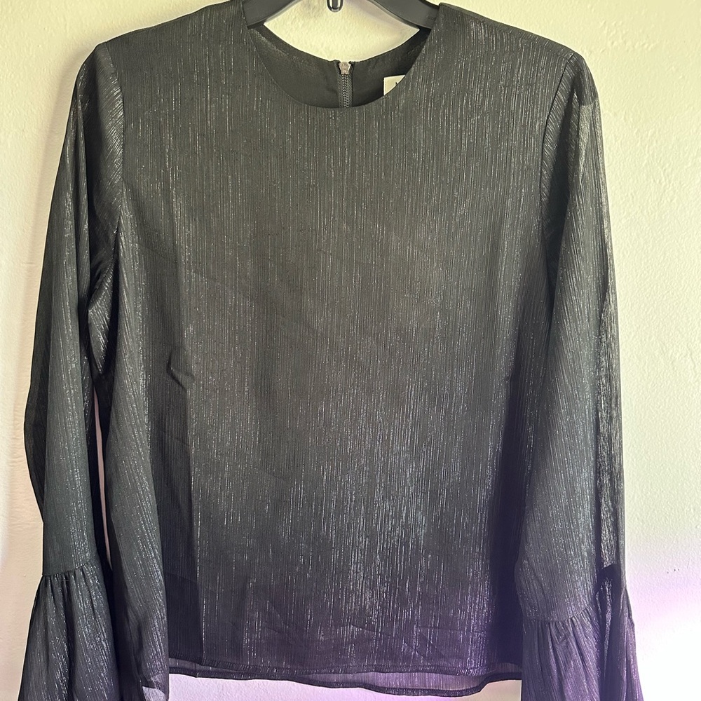 Elegant Black Long Sleeve Women's Top